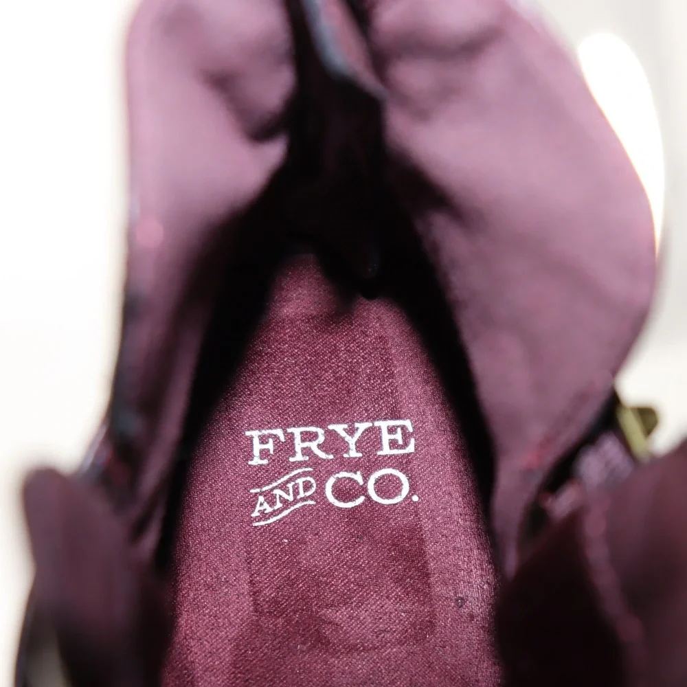 Frye and Co Pembrooke Ankle Boots 9M Burgundy Womens Dark Academia Booties